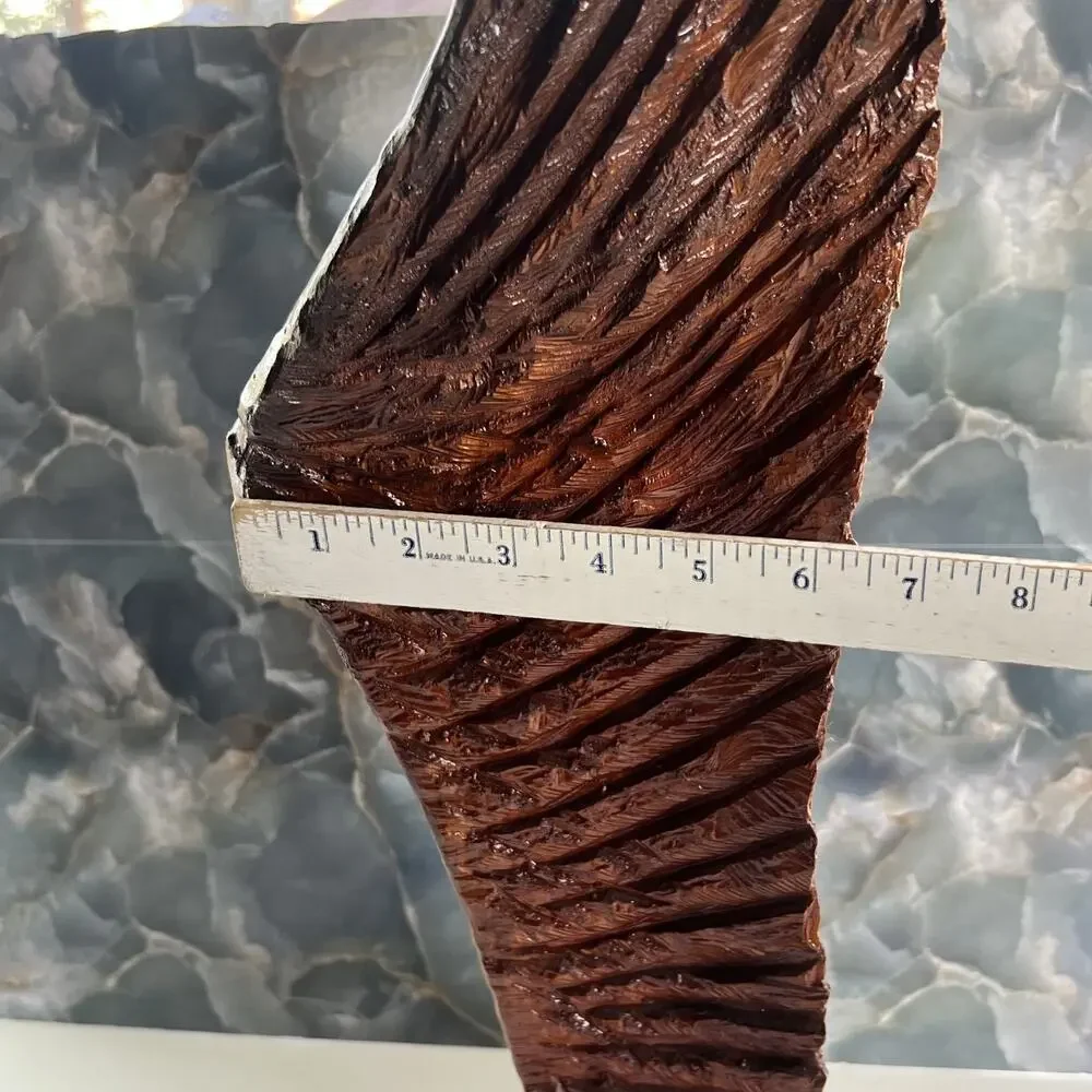 Rustic Chainsaw Carved Wooden Eagle Sculpture With Base Spread Wings 24